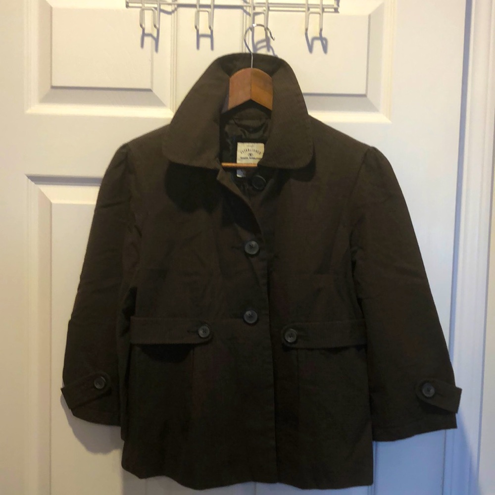 Tom Tailor German short brown A-Cape/Jacket, Size M, 100% Cotton